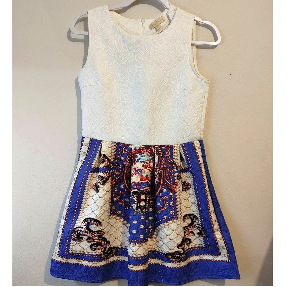 Anthropologie Neslay Dress Sleeveless Quilted Raised Pattern Small Medium